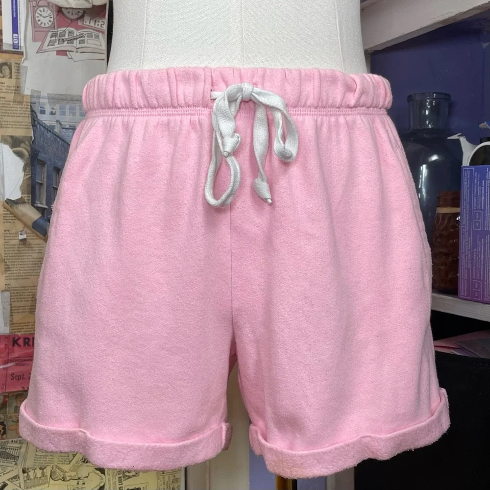 Victoria’s Secret PINK Pink Fleece Drawstring Shorts - Picture 1 of 7